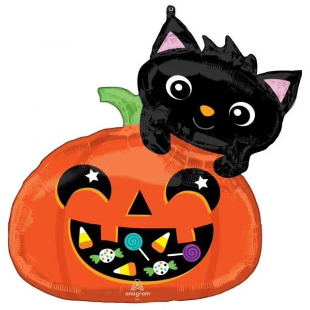 Balloon - SuperShape XL Cat and Candy Pumpkin