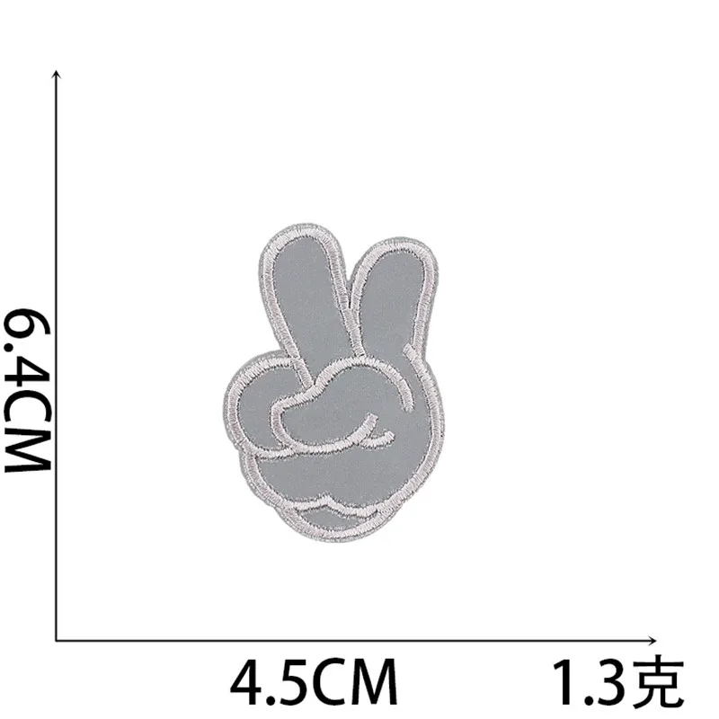 Color: Copper - 1pc Reflective Patches For Night Clothing Iron On Star Heart Flower Football Hand Diamond Stickers Diy Jackets Badge Appliques
