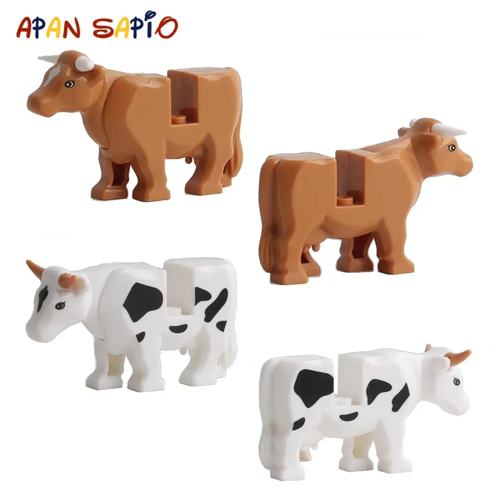 Color: Orange - Animal Building Blocks Model Crocodile Leopard Educational Games Figure Brick Toys for Children Kids