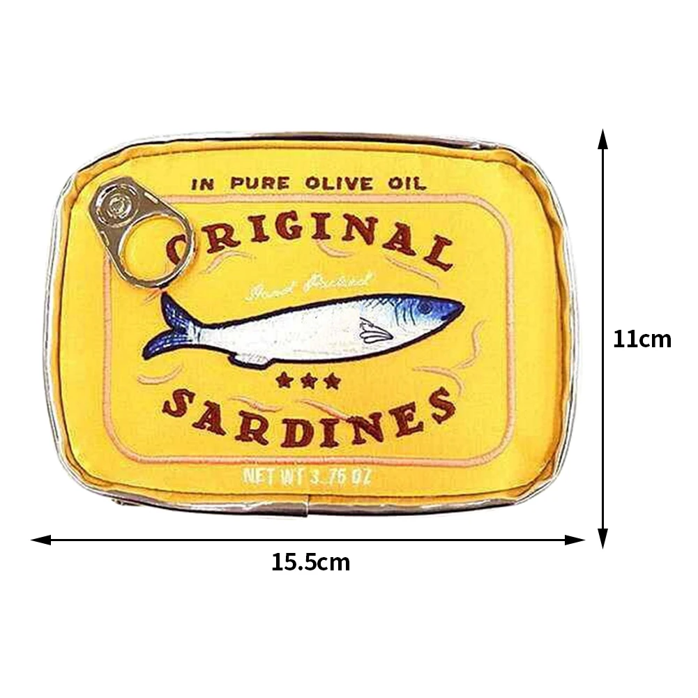 Color: Blue - Canned Sardines Style Storage Bag Cute Bath Travel Bag Creative Portable Fashion Zipper Multi-function Soft for Weekend Vacation