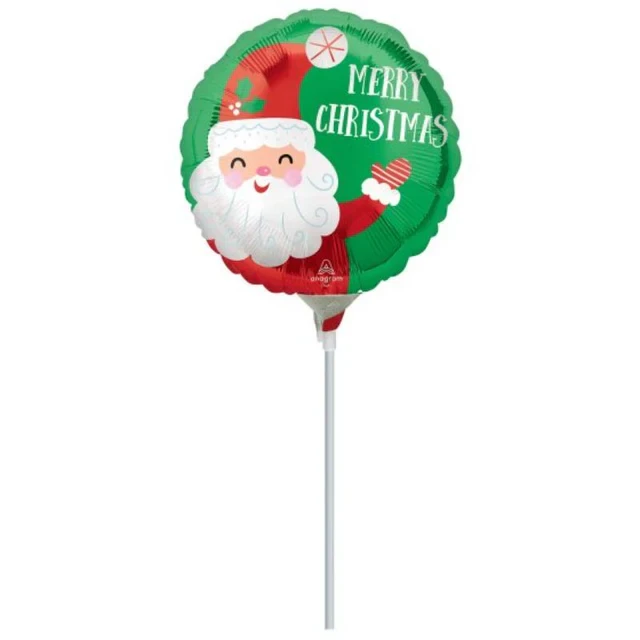 10cm Smiley Satin Santa Merry Christmas
