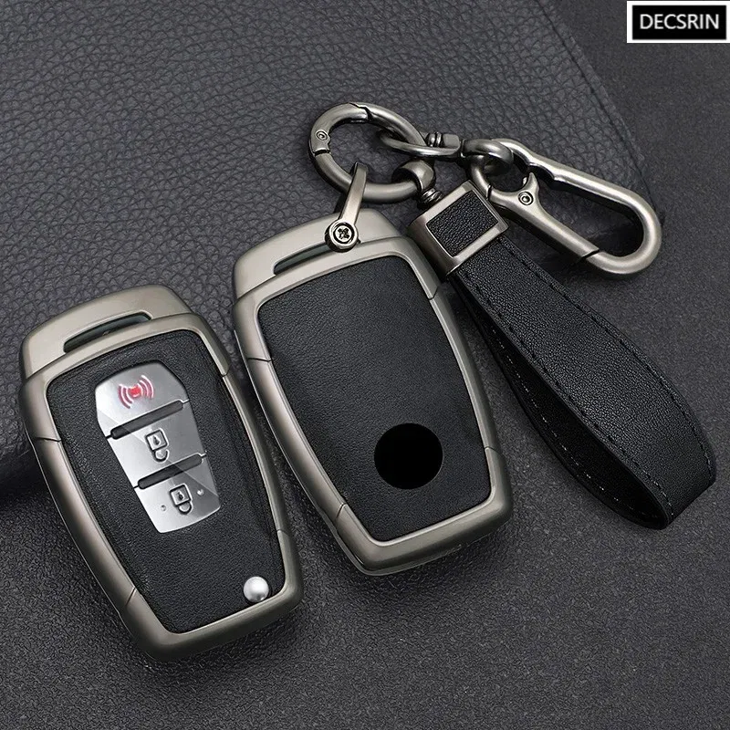 Color Name: Pink - Zinc Alloy+ Leather Car Flip Key Case Cover Shell Fob For SsangYong Kyron 2 Sanka Actyon Korando Tivoli Protective Accessories
