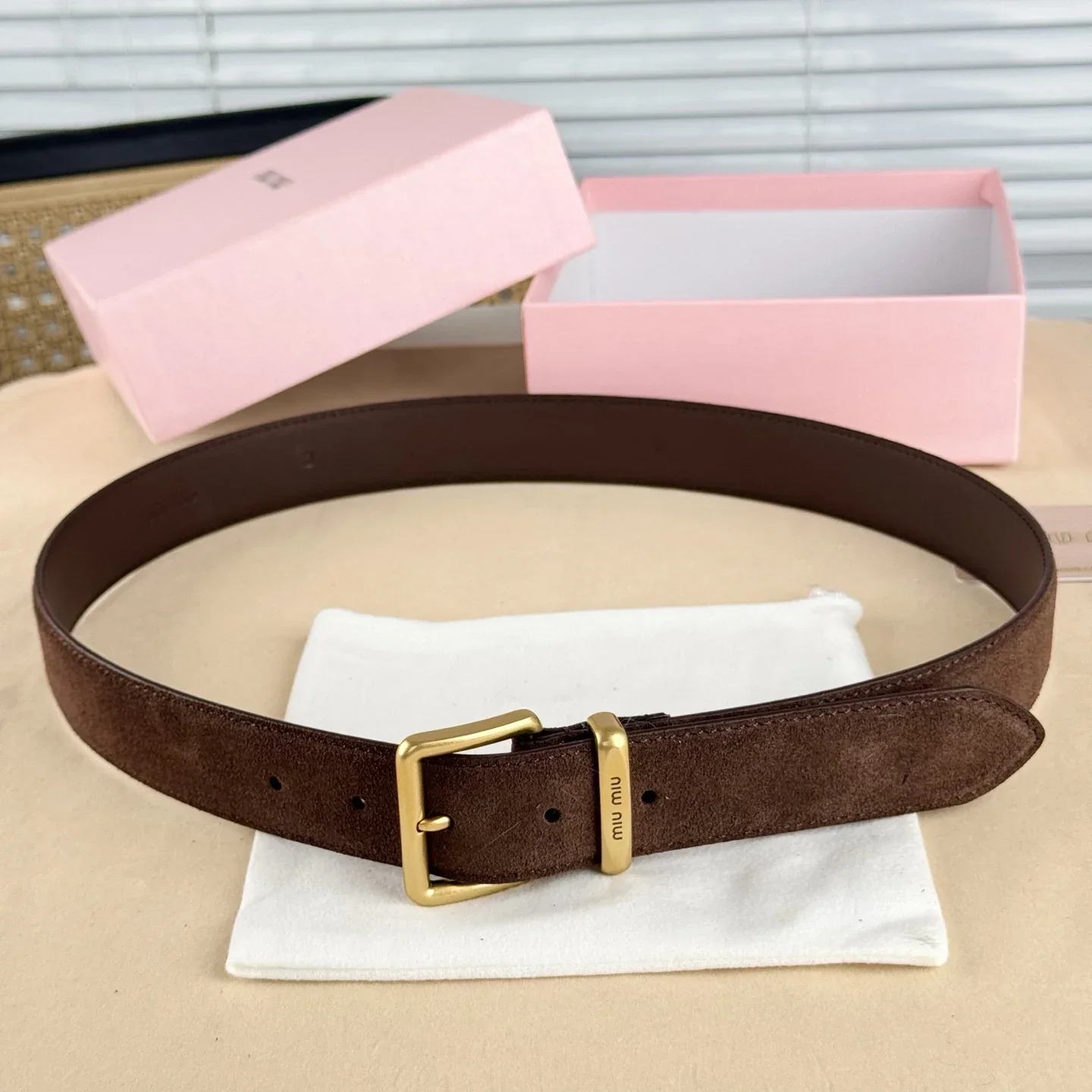 Color: Yellow, Belt Length: 100cm - High-end Gift Simple and Elegant Suede Handmade Belt Metal Buckle Fashion Belt MIU Series Trendy Women's Belt Suede Belt Luxury