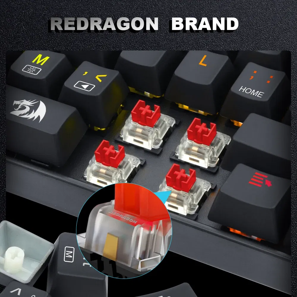 Color: Silver, Axis Body: Brown Switch - REDRAGON SMD RGB MX switch 3Pin Clicky Linear Tactile silent red blue Black Brown Purple Switche For Backlit Mechanical keyboard