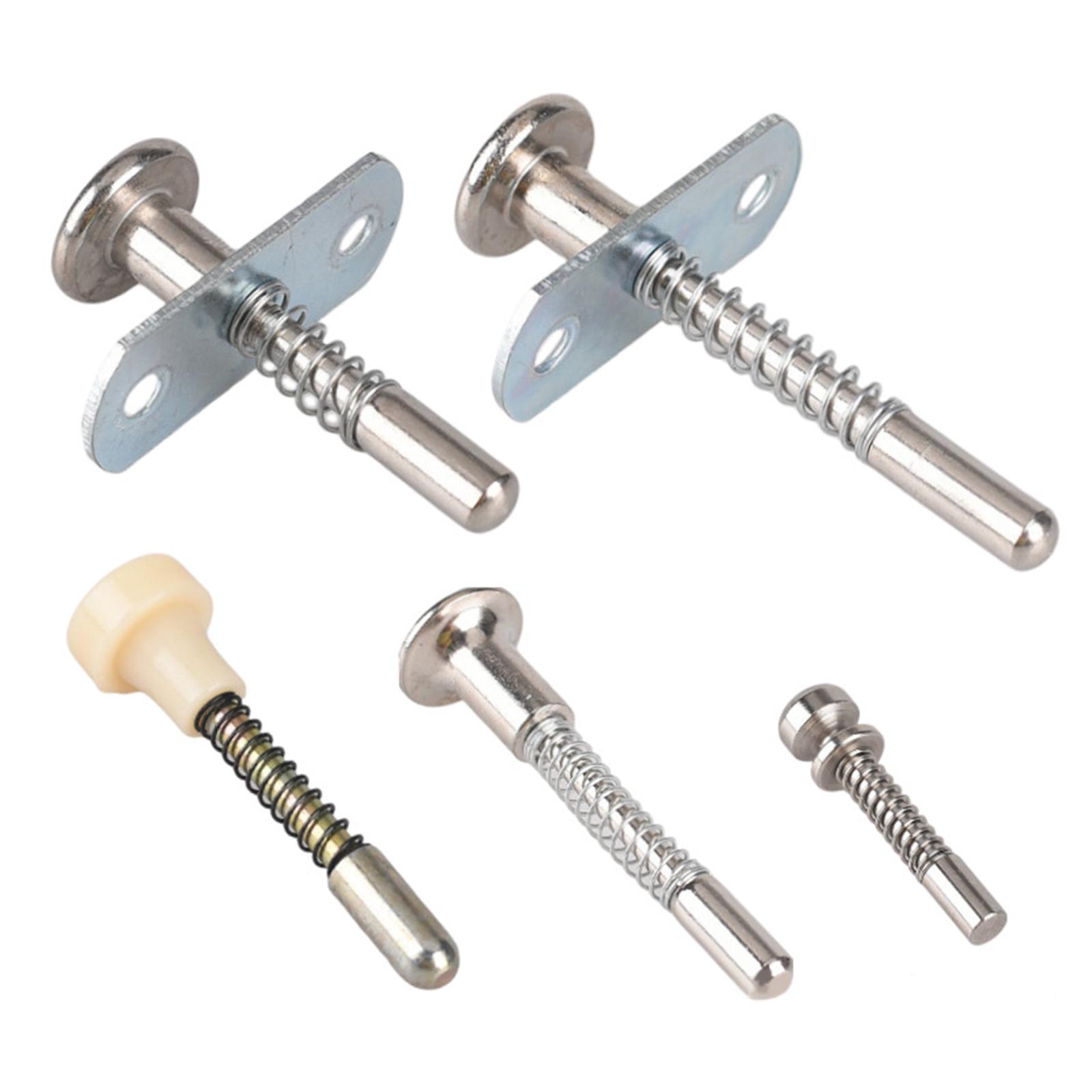 Color: Black & White - Spring Loaded Latch Pin Durable Multifunctional Replacement Hardware Steel Plunger for Small Bed Window Screen Cabinet Supplies