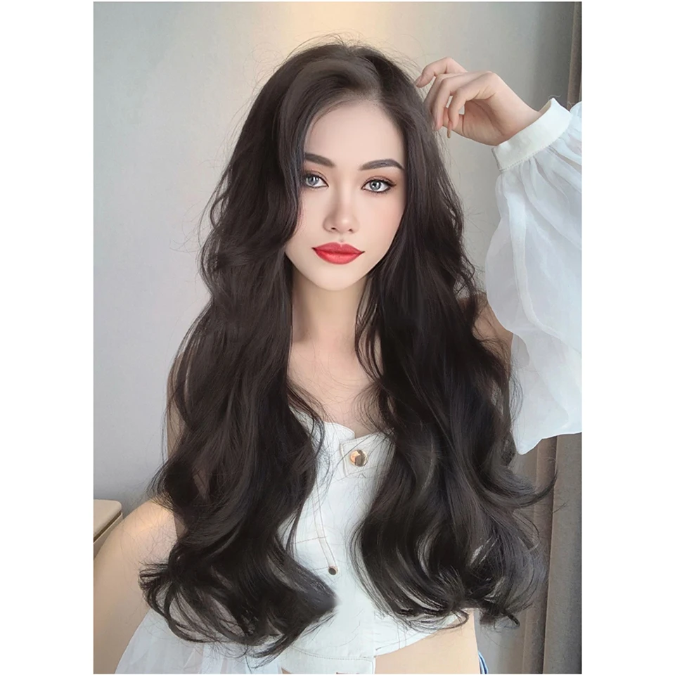 Color: T1B/Red - AOSI Part Synthetic Clip In Hair Extension Long Thick Curly Natural Blonde Flase Hair Hairpieces For Women Heat Resistant