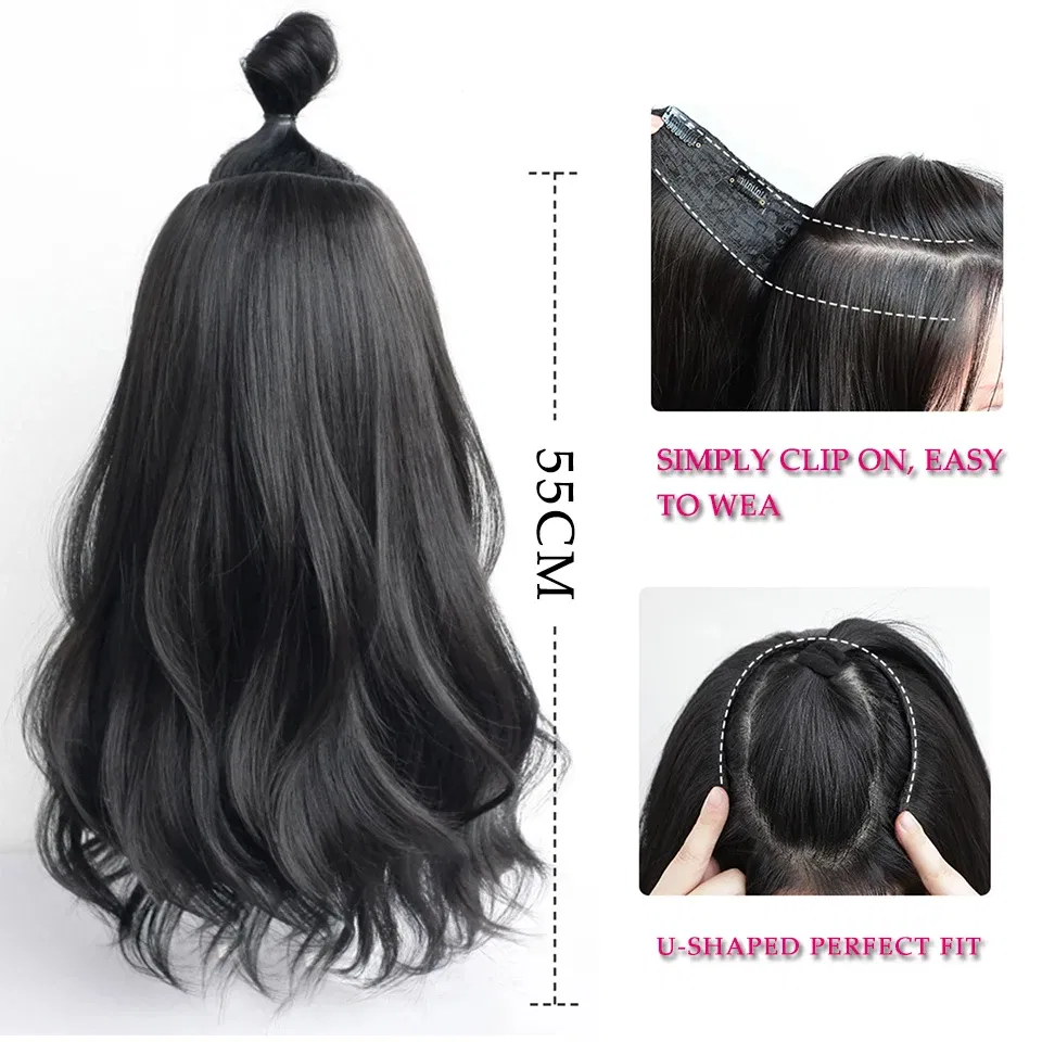 Color: T1B/Red - AOSI Part Synthetic Clip In Hair Extension Long Thick Curly Natural Blonde Flase Hair Hairpieces For Women Heat Resistant