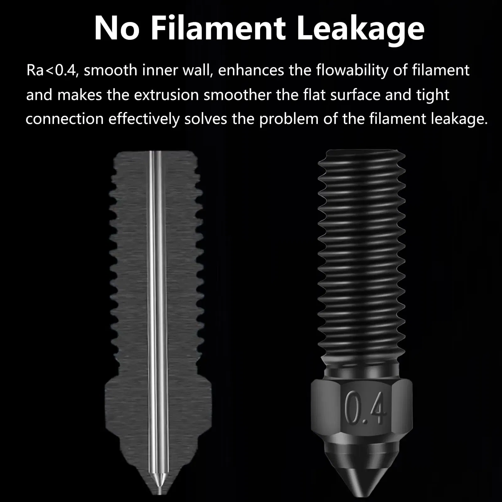 Color: WHITE - Creality Ender 3 V3 KE Nozzle Har Hardened Steel Nozzle Kit 0.2/0.4/0.6/0.8/1.0/1.2mm for K1 3D Printer Parts Non Stick Filament