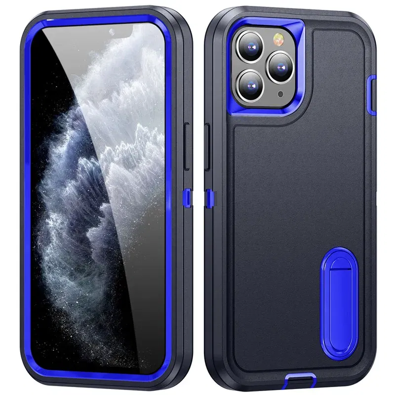 Color: Clear, Material: Plastic - PKCASE Shockproof Case For iPhone 13 Mini 12 11 Pro Max 6 7 8 Plus Bracket Protective Cover For iPhone X XS XR SE 2020 2022