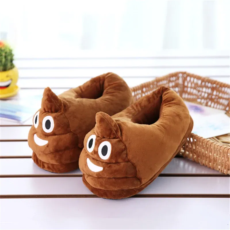 Color: Brown, Shoe Size: 37 - Indoor Slippers Warm Winter Home Fluffy New Fashion Men Women Bread Demon Soft Plush Shoes Unisex Cute Funny Christmas Gift
