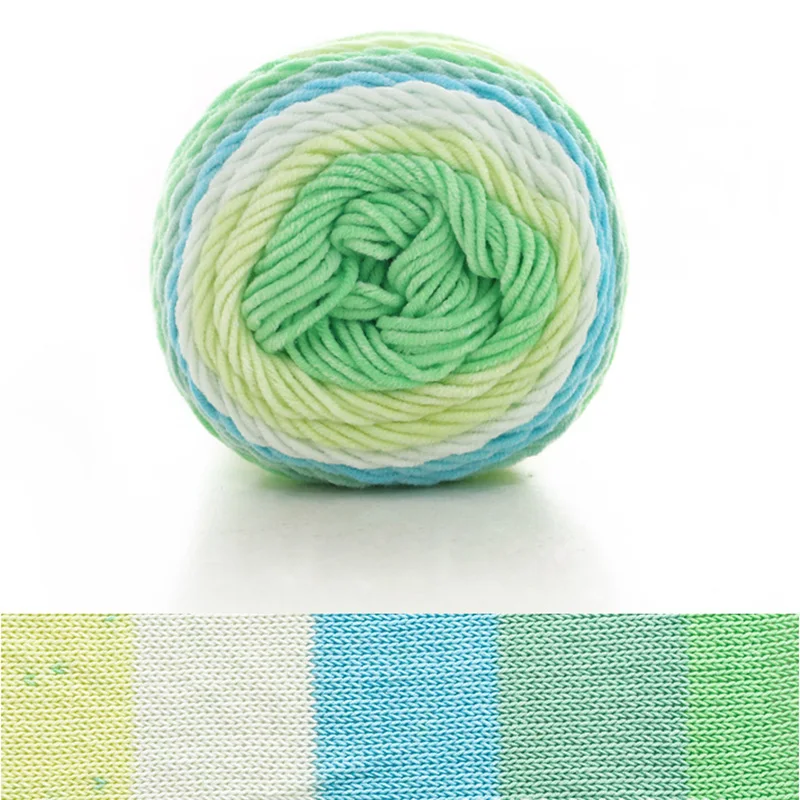 Color: Orange - (1pc)5-strand Milk Cotton Segment Dyed Rainbow Cotton Hand Woven Wool Scarf Pillow Blanket Material Wool