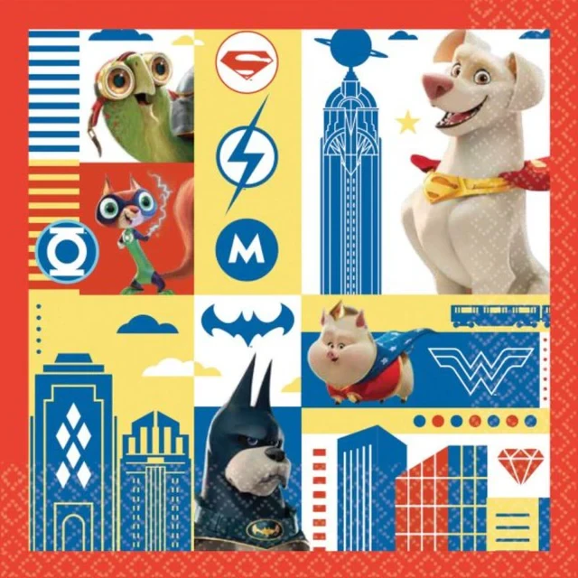 DC Super Hero Pets Lunch Napkins - Pack of 16