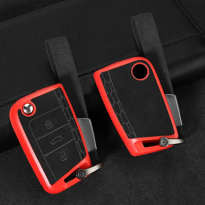 Color Name: GRAY - For Volkswagen VW Golf 7 MK7 Tiguan 2 MK2 Polo Seat Ateca Ibiza Leon 5F FR MK3 Skoda Octavia 3 A7 Car Key Case Cover Accessories