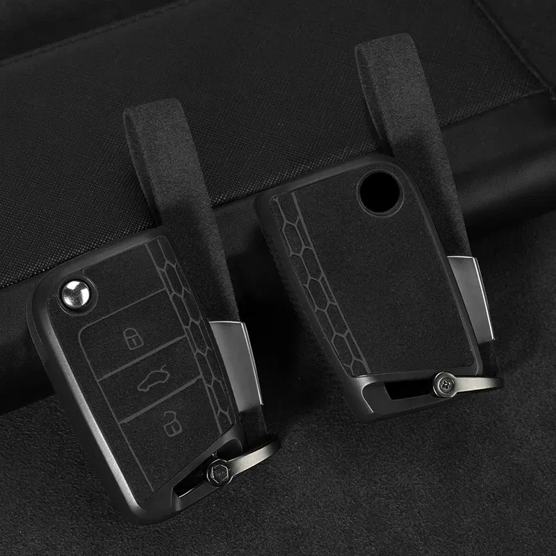 Color Name: GRAY - For Volkswagen VW Golf 7 MK7 Tiguan 2 MK2 Polo Seat Ateca Ibiza Leon 5F FR MK3 Skoda Octavia 3 A7 Car Key Case Cover Accessories