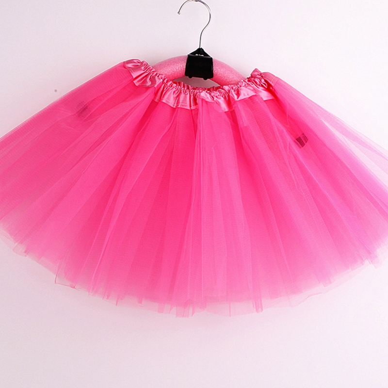 Color: Red - Children Kids Girls Ballet Skirts Elastic Mesh Tutu Ballerina Dress Gymnastics Dancing Skirt Princess Pettiskirts