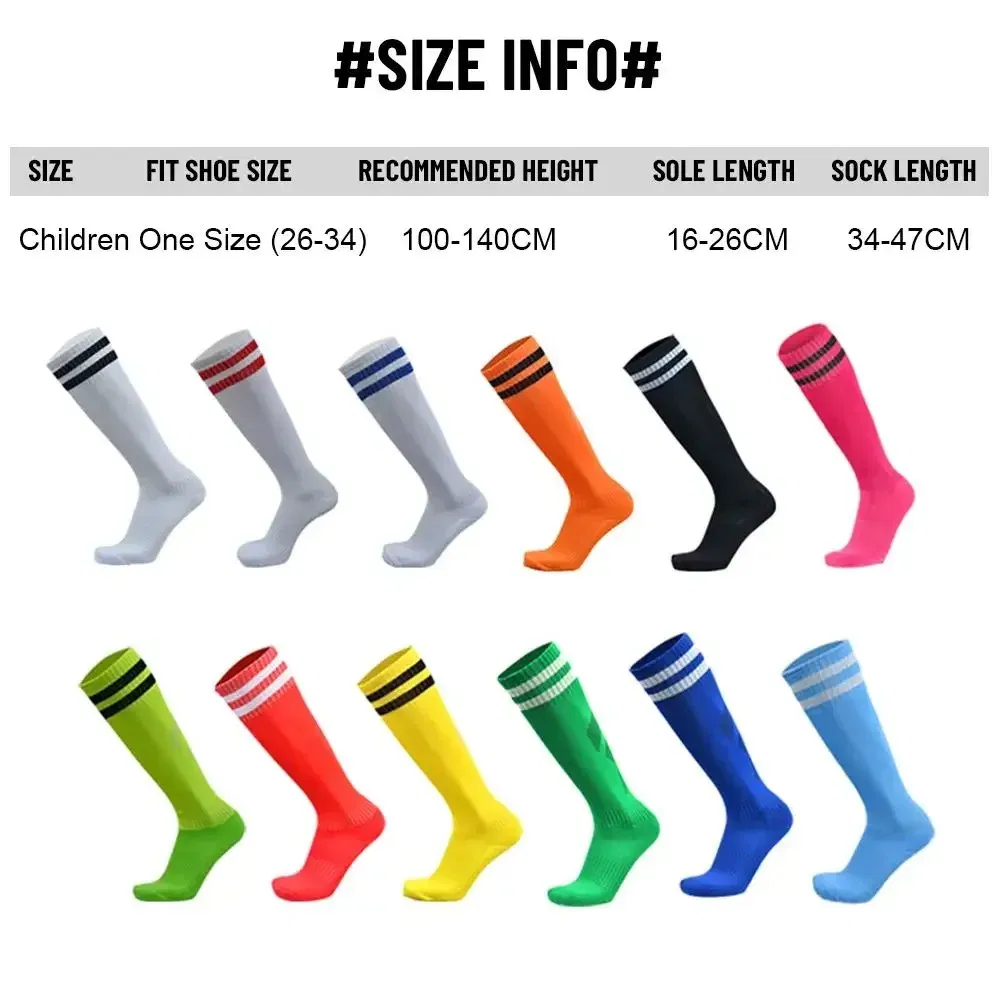 Color: WHITE - 1 Pair Sports Football Socks Non-slip Grip Football Socks Children Outdoor Running Fitness Socks