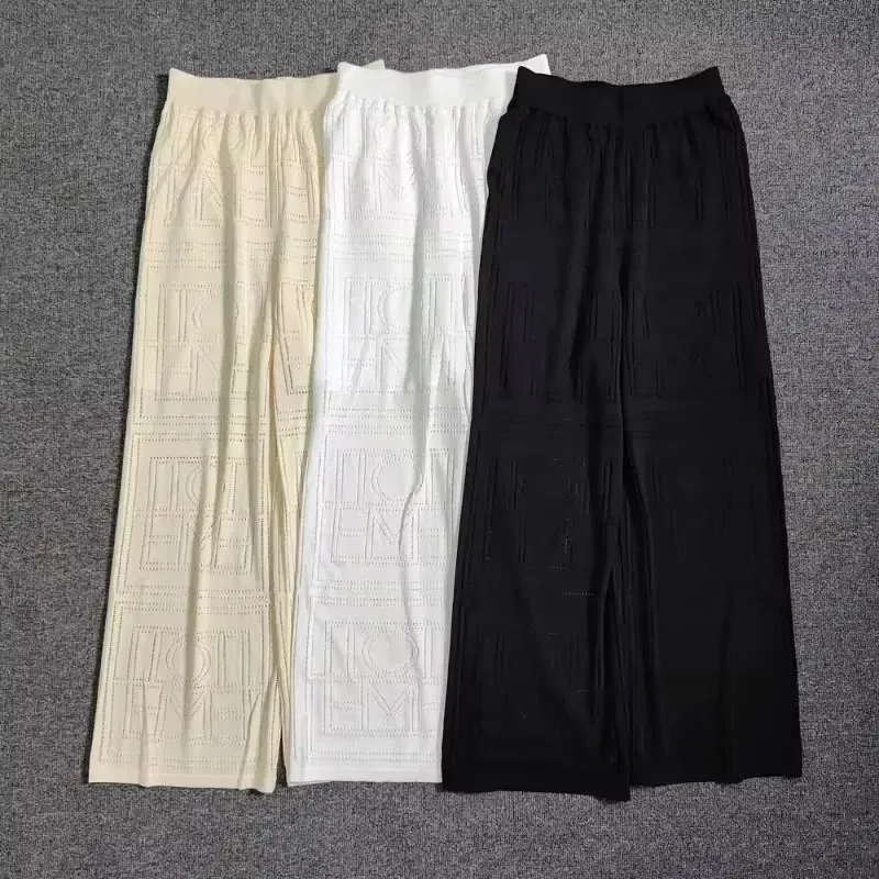 Color: SKY BLUE, Size: M - LUXURY-Casual Commuter Pants for Women, High Waist, Straight Tube Pants, Spring and Summer, 2025 Hollow Camisole Skirt