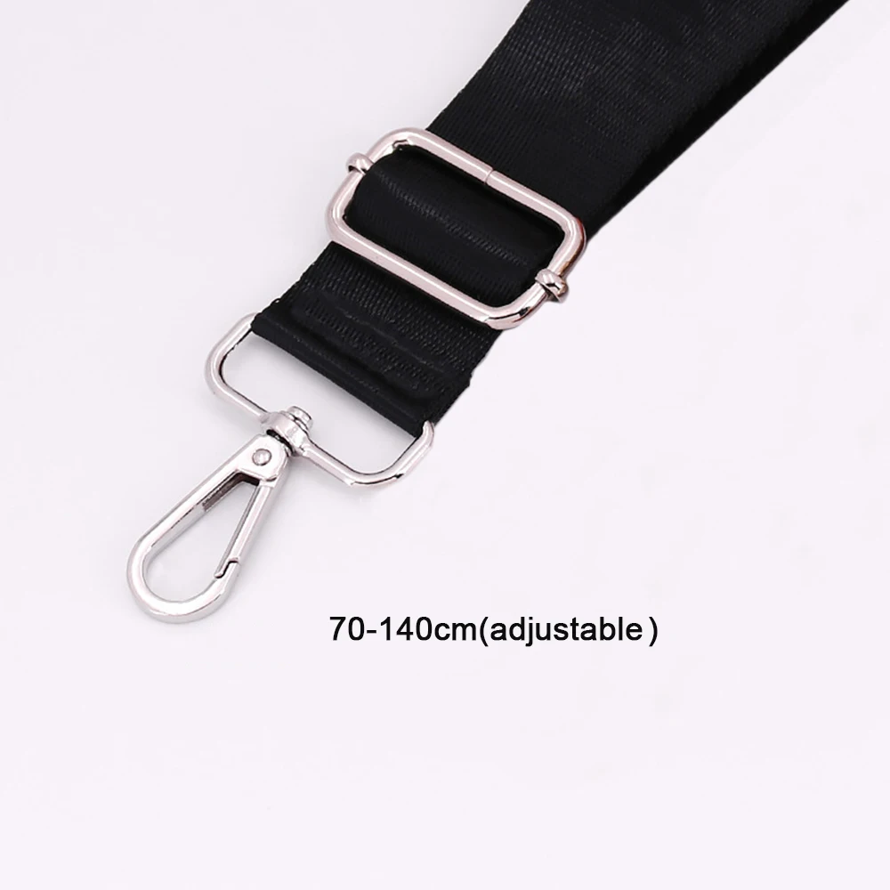 Color: Light Gold - Shoulder Bag Strap Fashion Wide Replacement Strap For Bags Nylon Woman Messenger Bag Accessories Silver Metal Buckle Bag Straps