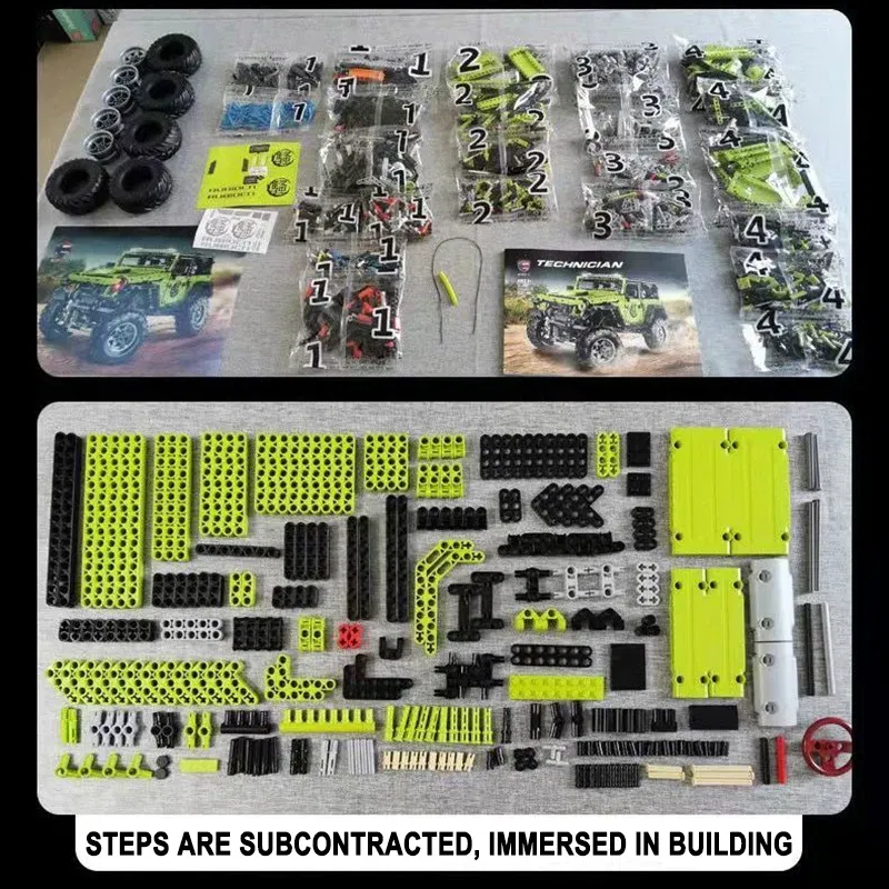 Color: light green - Technical Car APP Remote Control Motor Power SUV Series Building Blocks Bricks MOC Off-road Vehicle Model Sets Boy Toys Kid Gift