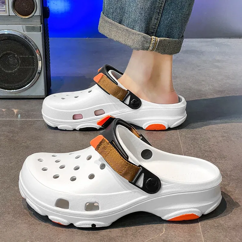 Color: ROYAL BLUE, Shoe Size: 40 - Summer Men's and Women's Leisure Breathable Garden Shoes, Couples Outdoor Beach Baotou Cool Drag Hole Shoes