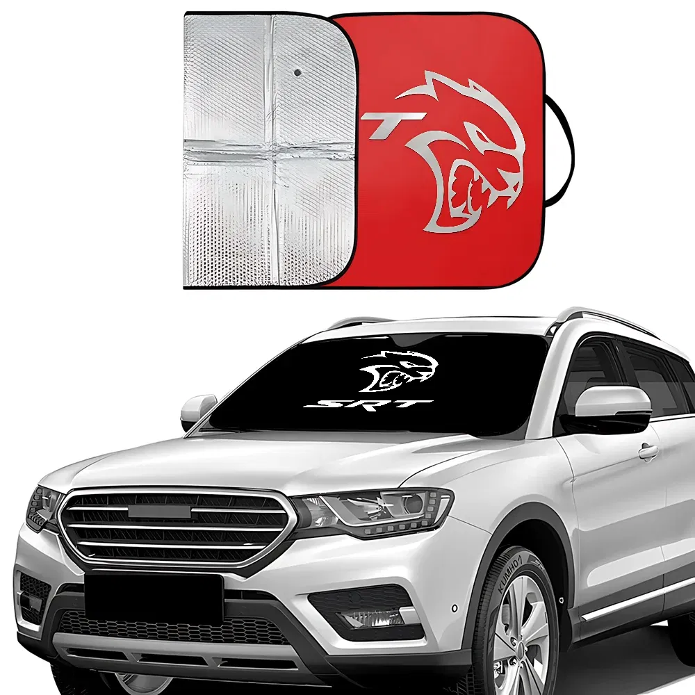 Color: Gold - S-SRT D-Dodge Challenger Car Car SunShade Windscreen Front Window Visor 70x130cm Sun Visor Solar Protect Plaid Gift Novelty Car