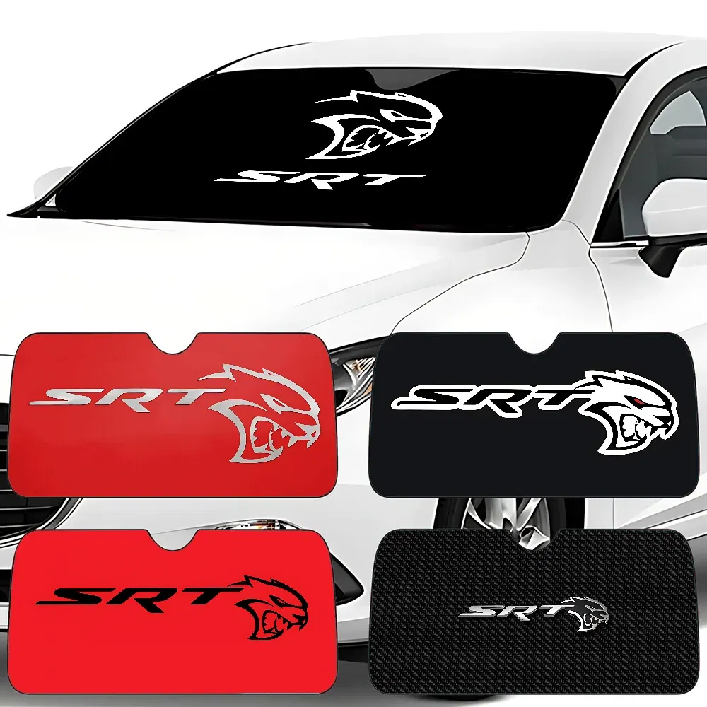 Color: Gold - S-SRT D-Dodge Challenger Car Car SunShade Windscreen Front Window Visor 70x130cm Sun Visor Solar Protect Plaid Gift Novelty Car