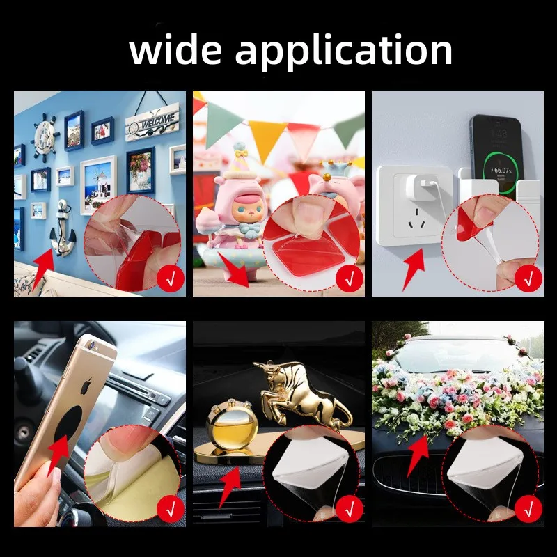 Color: Champagne - Super Strong VHB Double Sided Tape New Waterproof No Trace Self Adhesive Acrylic Patch Sticky For Home Car Office School