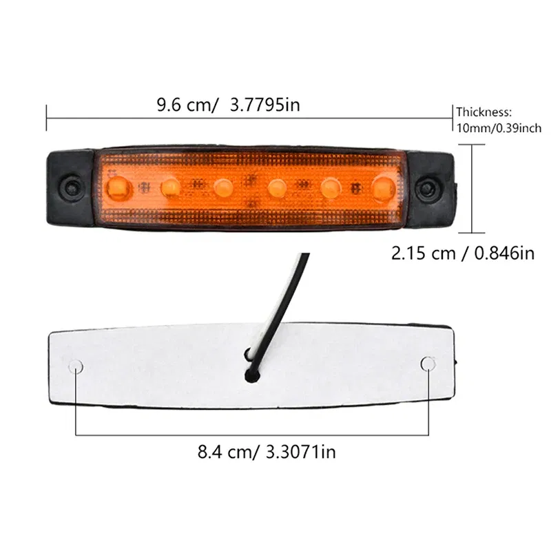 Emitting Color: Blue - 1Pcs Truck Trailer Side Marker Indicators clearance Light Car Brake Rear Highlight Tail Light 6LED 12V/24V Warning Signal Lamp