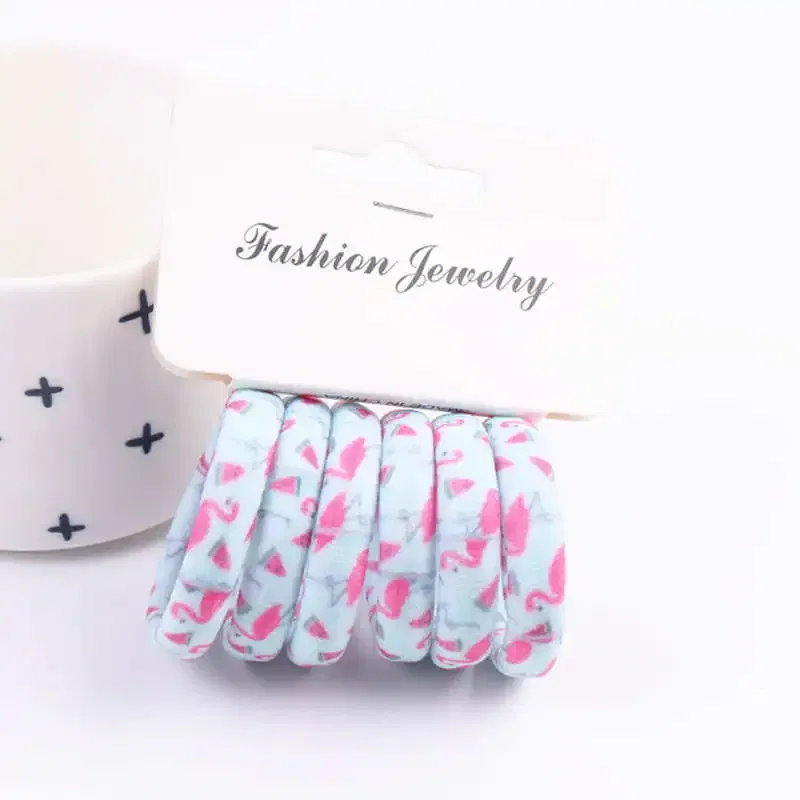 Color: Black Green, Ships From: CHINA - 6PCS/Sett Cute Girls Elastic Hair Bands Scrunchies Ponytail Holder Rubber Bands Hair Ties Sweet Kids Hair Rope Hair Accessories