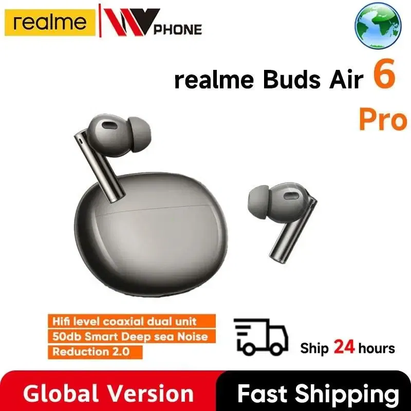 Color: GRAY, Ships From: CHINA - New! Global Version Buds Air 6 Pro True Wireless Earphone 50dB Deep Sea Noise Reduction 2.0 Bluetooth 5.3 IP55 Headphone