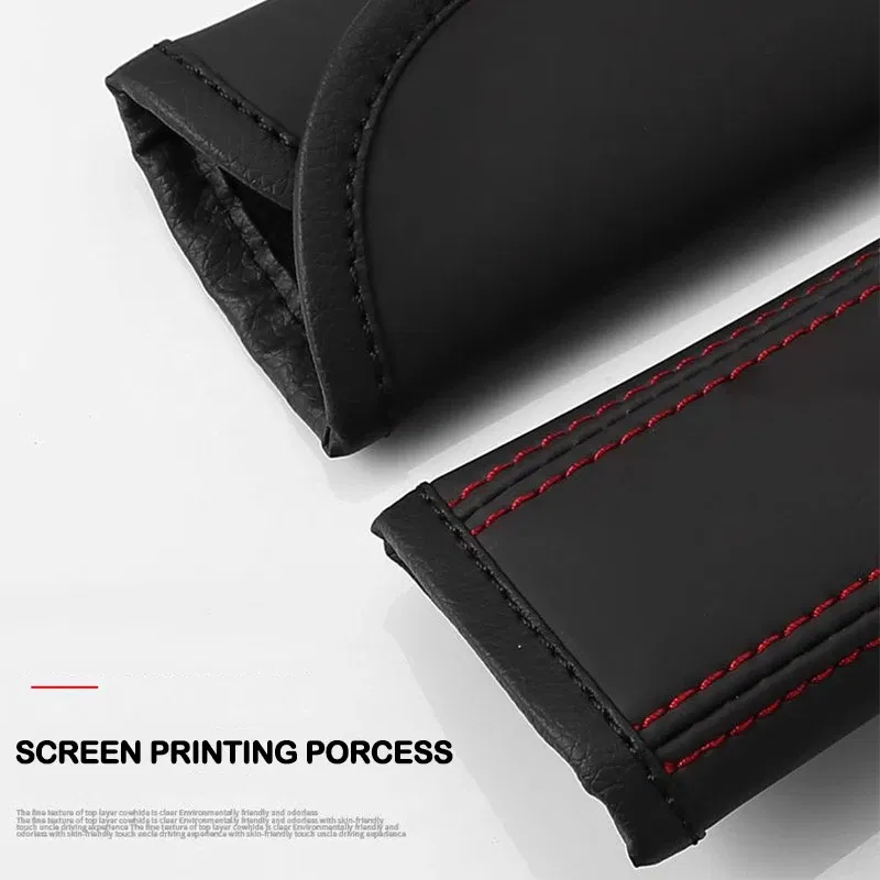 Color Name: black - Car Seat Belt Nappa Leather Safety Belt Shoulder Covers Interior For Hyundai N Line I30 2021 Sonata Elantra Veloster Kona Tucson