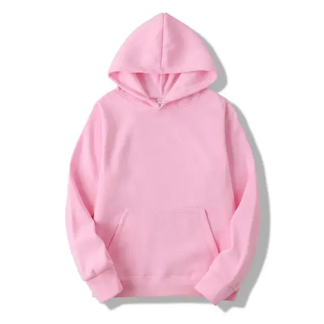 Color: Pink, Size: L - Plain Sublimation Fleece Hoodies Bulk Wholesale Pullover Men Hooded Sweatshirt Cheap Solid Hoodie For Man Sudaderas Para Hombre