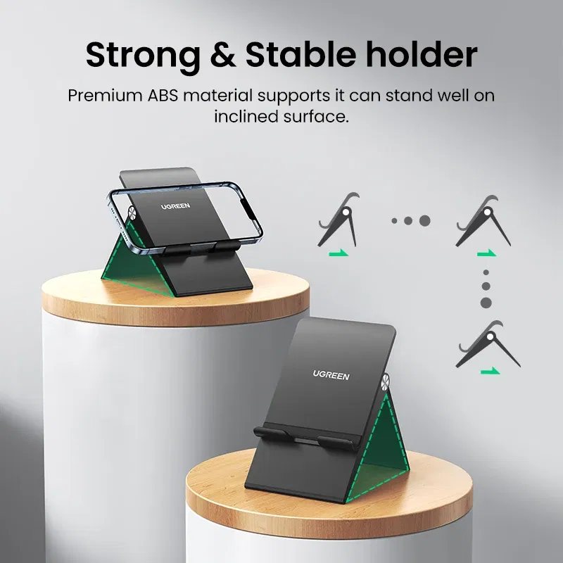 Color: Orange - UGREEN Phone Stand Holder Desk Cell Phone Dock Stand for iPhone 16 15 14 Pro Max Adjustable Foldable Mobile Phone Holder Stand