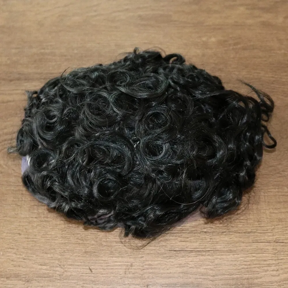 Toupee Color: 6RD#, Toupee Density: 110%, Length: 6 inches, Toupee Size: 6x9, Toupee Design: free - 20MM Curly Brown Black Super Durable Mono Lace&Pu Mens Toupee Wig Human Hair 15mm Capillary Prosthesi Weave Replacement For Male