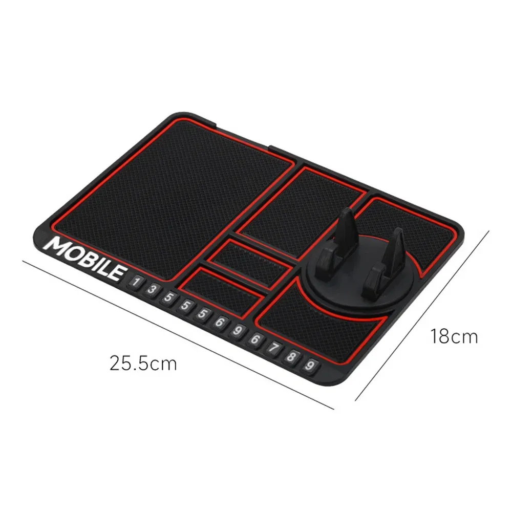 Color Name: Blue - Silicone Car Anti-Slip Mat Auto Phone Holder Sticky Anti Slide Dash Phone Mount Parking Number Card Car Pad Mat Car Mat