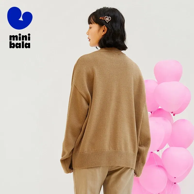 Color: Brown, Size: XS?€old?‰, Ships From: CHINA - Mini Bala Cardigan Sweater Girls 2024 Spring and Autumn New Arrival Mother-Daughter Outfit Parent-Child Coat