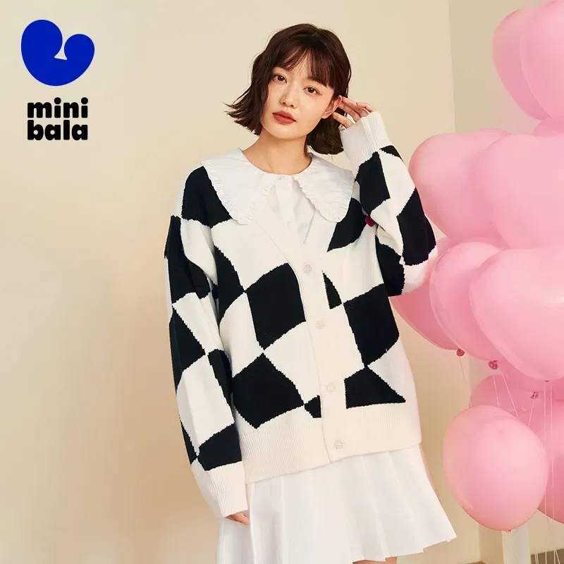 Color: Brown, Size: XS?€old?‰, Ships From: CHINA - Mini Bala Cardigan Sweater Girls 2024 Spring and Autumn New Arrival Mother-Daughter Outfit Parent-Child Coat