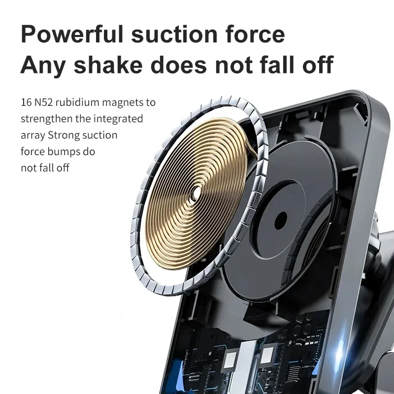 Color: PURPLE - Magnetic Car Phone Holder 100W Wireless Chargers Car Air Vent Stand Phone Holder Fast Charging Station For iPhone 14 13 Pro Max
