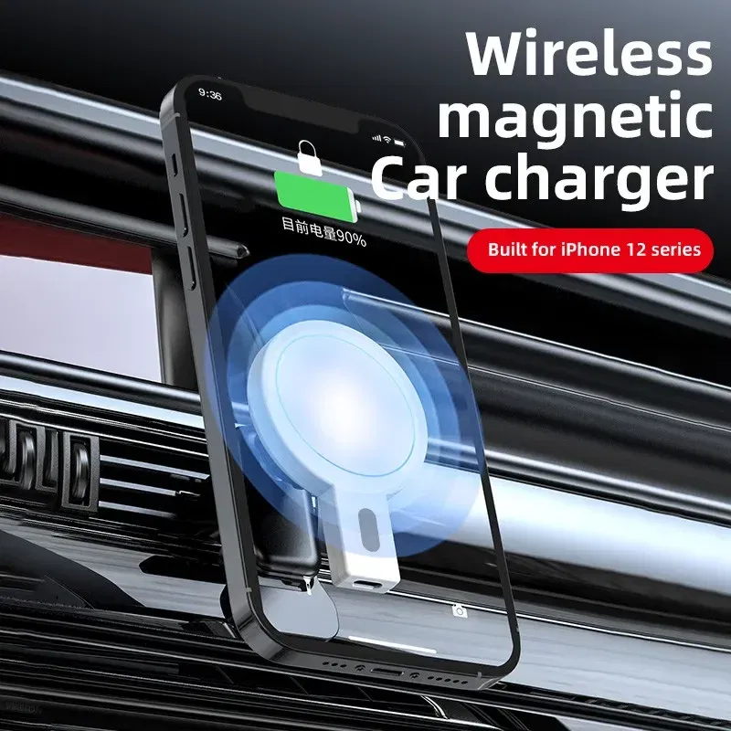 Color: PURPLE - Magnetic Car Phone Holder 100W Wireless Chargers Car Air Vent Stand Phone Holder Fast Charging Station For iPhone 14 13 Pro Max