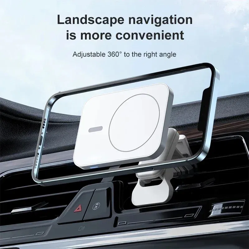 Color: PURPLE - Magnetic Car Phone Holder 100W Wireless Chargers Car Air Vent Stand Phone Holder Fast Charging Station For iPhone 14 13 Pro Max