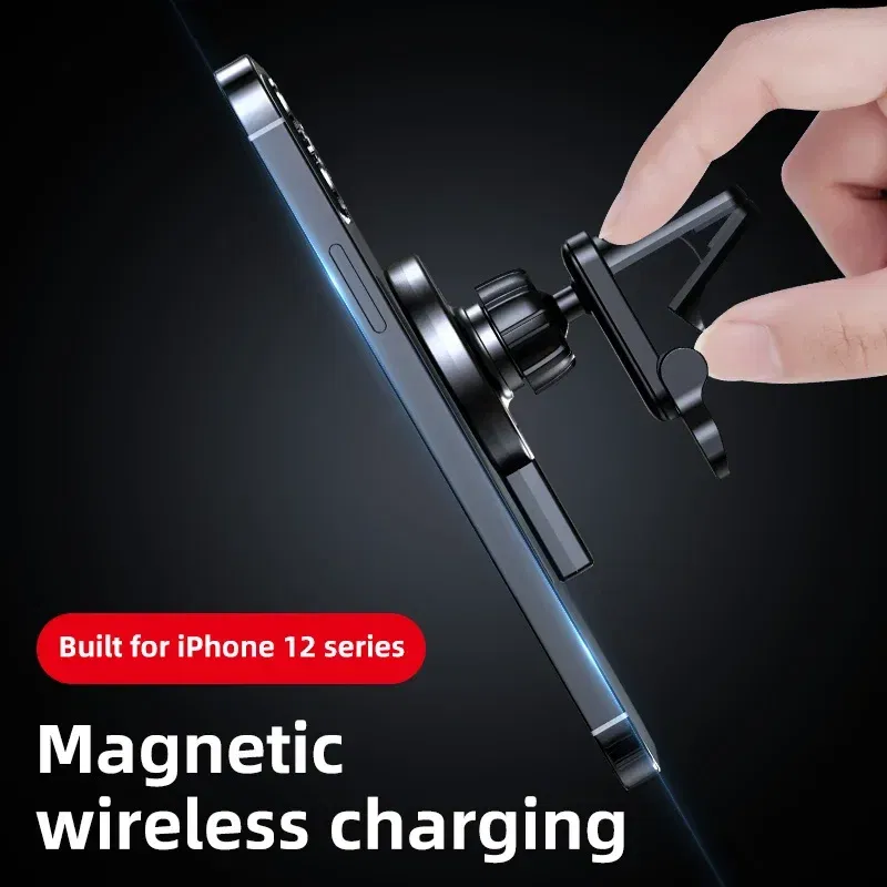 Color: PURPLE - Magnetic Car Phone Holder 100W Wireless Chargers Car Air Vent Stand Phone Holder Fast Charging Station For iPhone 14 13 Pro Max