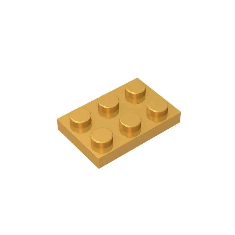 Color: REDDISH BROWN - Educational Assemblage GOBRICKS Plate 2 x 3 compatible with lego 3021 pieces of children's toys building block Particles Plate