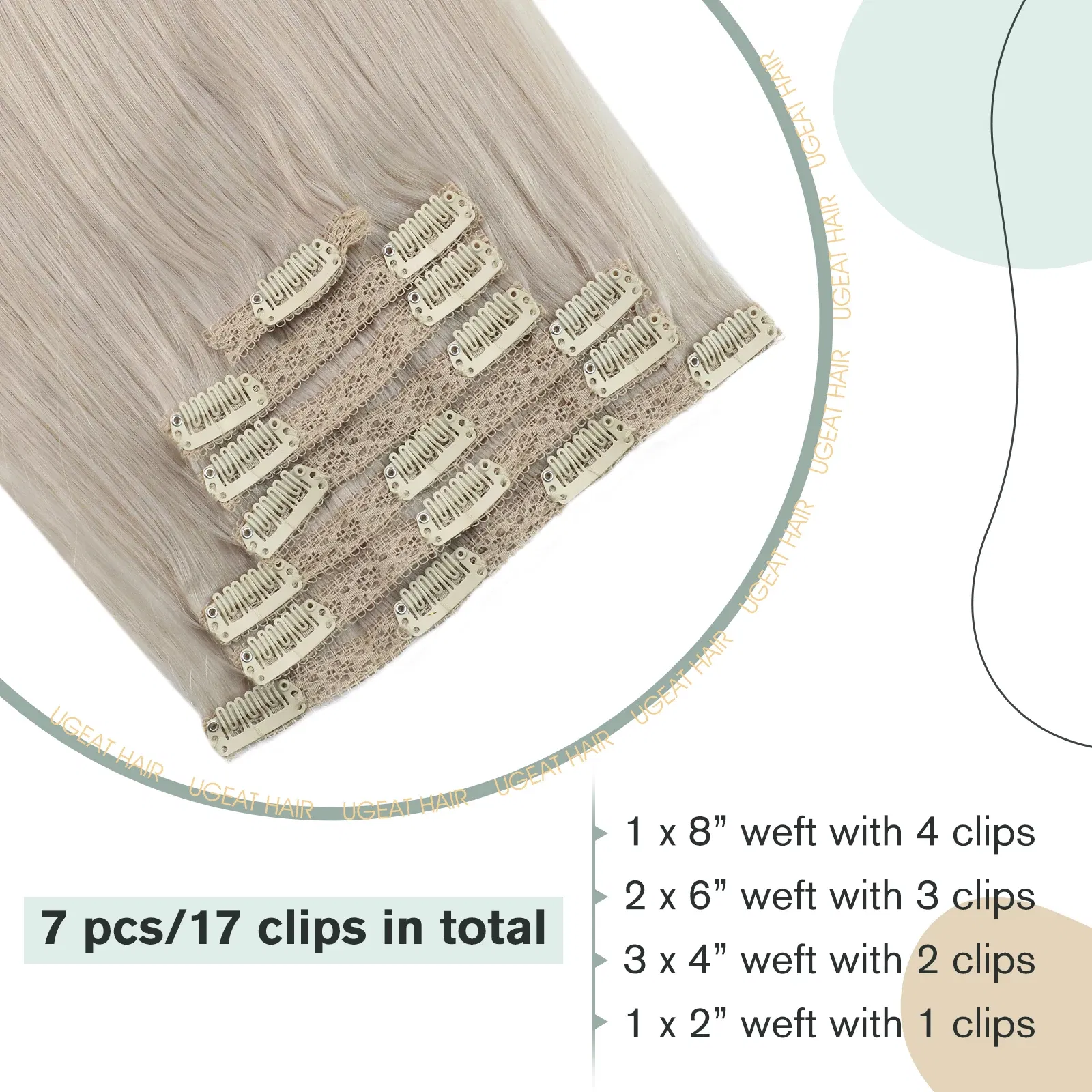 Color: T4/27, Length: 16 inches, Weight Per Package: 120g/Set - [16 Colors] Ugeat Clip in Hair Extensions Human Hair 14-22" Double Weft Remy Hair Full Head Clip in Extensions for Woman 7Pcs