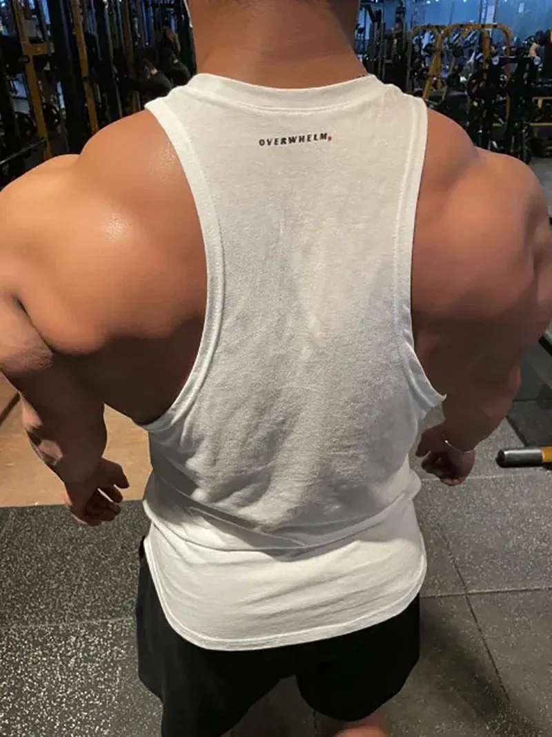 Color: Blue, Size: XXXL - Summer New Figure Sports Vest Men's Cotton Elastic Training Fitness Vest Fashion Basketball Enthusiasts Hot Transfer Logo