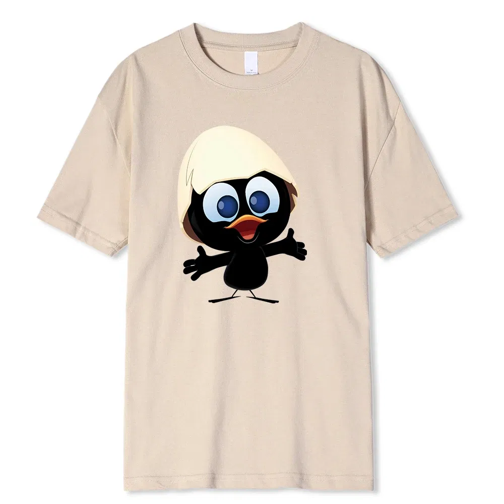 Color: black, Size: XXXL - Sunlight T Shirt Big Size Men Calimero Cartoon pattern Men T Shirt Painted Funny Tshirt Men T Shirt