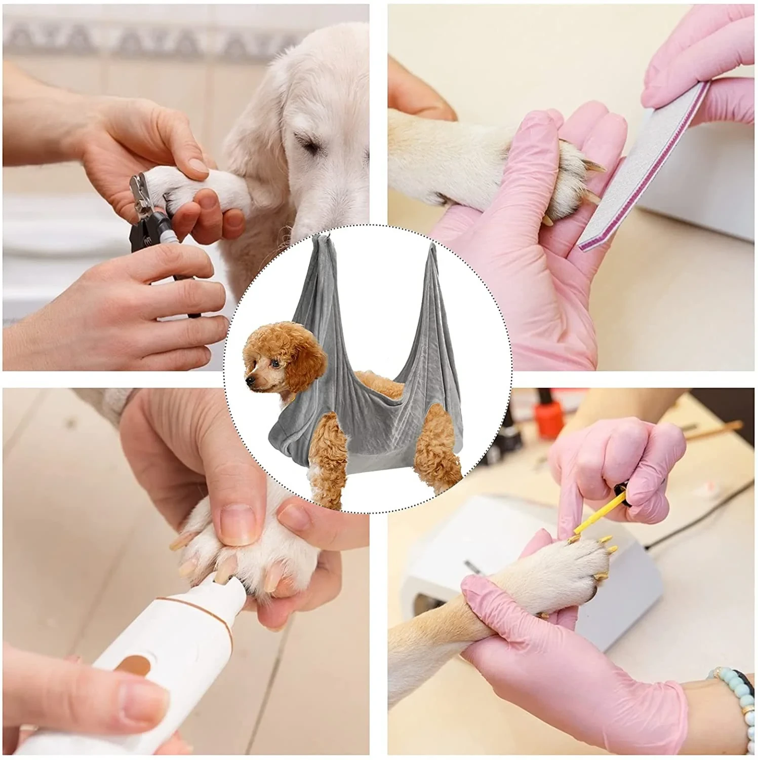 Dog Hammock Harness for Grooming, Dog Sling ,Nail Trimming, Dog Hammock Restraint ,Nail Trimming, Grooming, and Eye/Care Care