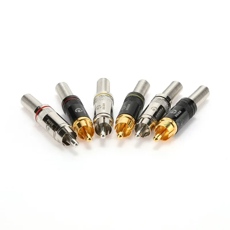 Color: Blue - Original Neutrik's REAN Gold-plated Phono RCA Connector Audio Video Lotus Plug NYS373 Cable Connector NYS366 with Spring Tail