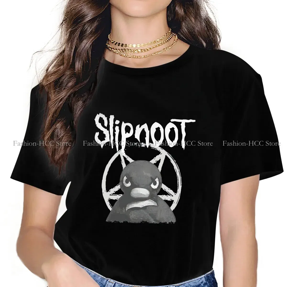Color: WHITE, Size: M - Slipnoot White Print Style Polyester TShirt Pingu Cartoon Comfortable Hip Hop Gift Clothes T Shirt Stuff