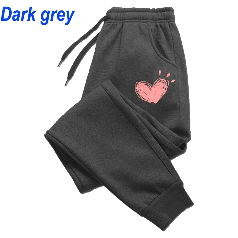 Color: Blue, Size: XXS - Women Cute Heart Printed Sweatpants Autumn Winter Cotton Long Pants Jogger Trousers Casual Sports Fitness Women Sweat Pants
