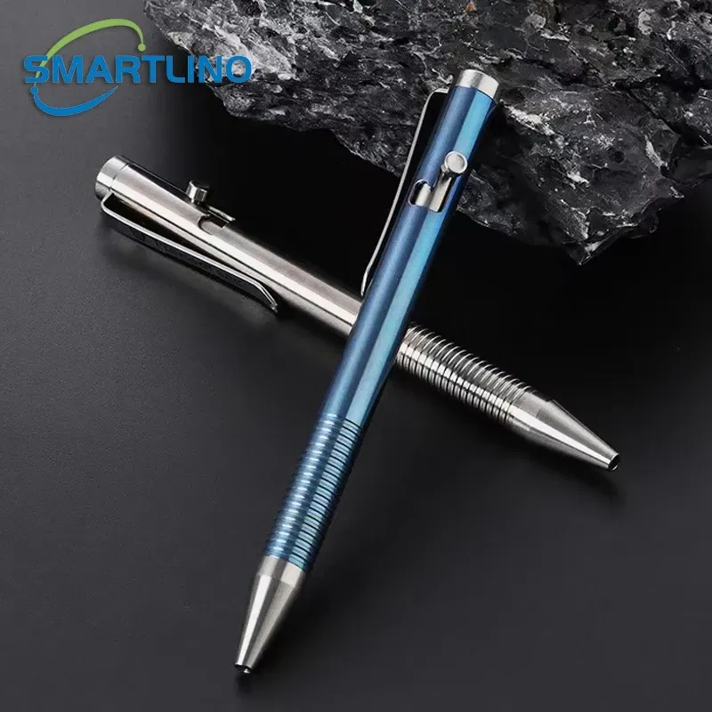Color: Army Green - High Quality Titanium Tactical Bolt Action Ballpoint Pen Self Defense EDC Writing Tools for Outdoor Traveling Office Gift